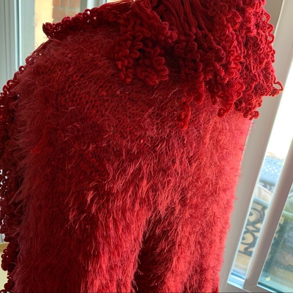 French Rouge style Red sequin sweater cardigan - Picture 10 of 10